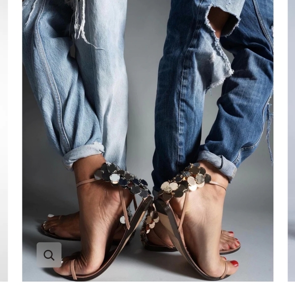 AMINAH Abdul Jillil Leather Coin Sandal Silver - Picture 13 of 14